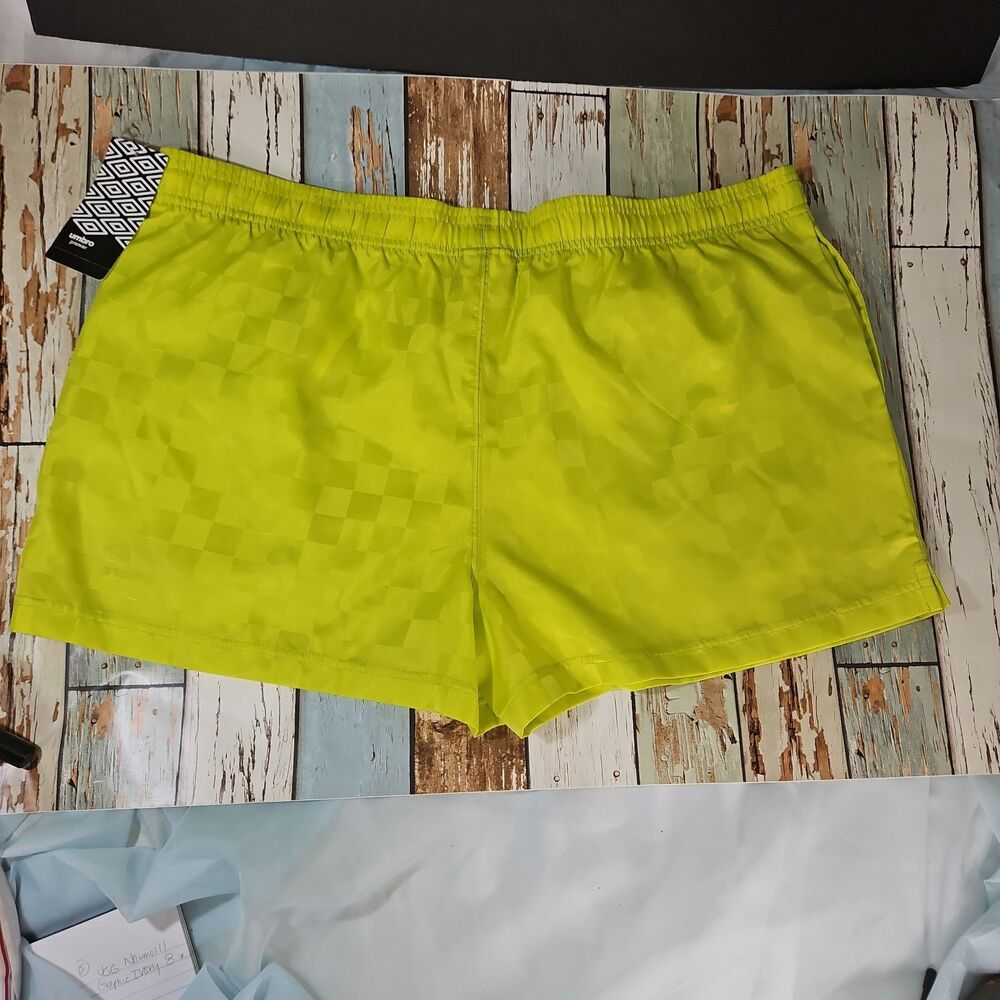 Size XL Umbro Premier Women’s Shorts 90s Checkered Nylon Soccer Retro Neon 80s - Picture 5 of 10